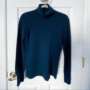 Ann Taylor Cashmere Navy Turtleneck Sweater